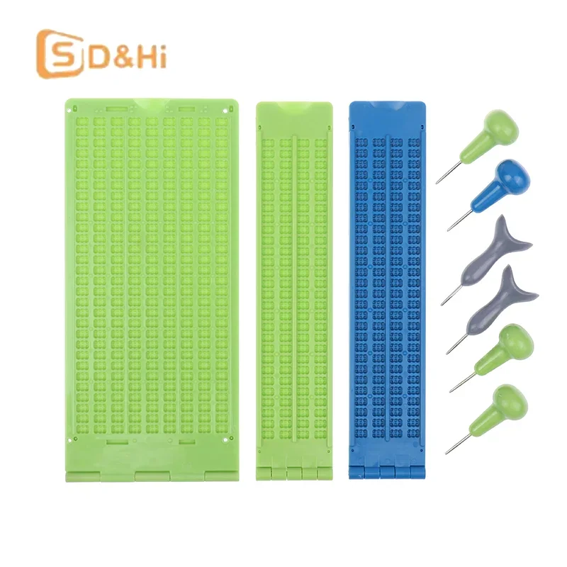 

1 комплект, набор стилусов для письма Braille, практичные и портативные учебные принадлежности, образовательные принадлежности для слепых детей для начинающих школьников