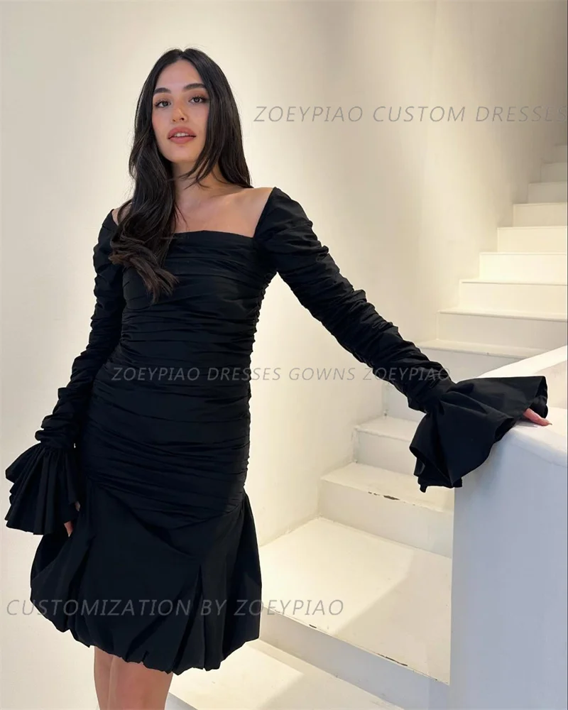 Vestido de noche Formal de princesa elegante, vestidos de graduación con manchas cortas Rojas, sin tirantes, mangas completas, Mini longitud, Simple, personalizado, línea A, Club