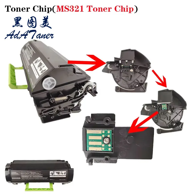 6K 15K EUR 56F2000 / 56F200E 56F2H00 / 56F2H0E Toner Cartridge Chip For Lexmark MS / MX 321 421 521 622 MX522 MS621 MS321 MX321