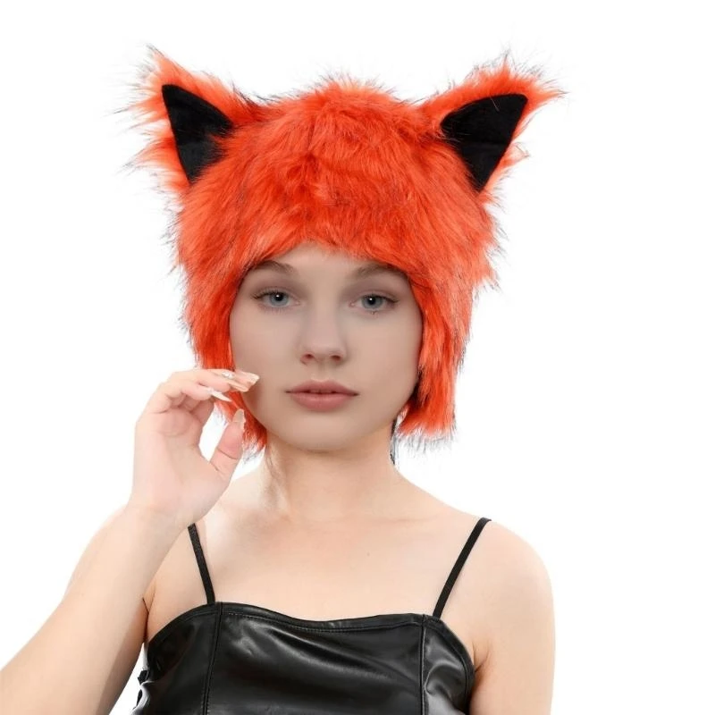Thú Mũ Fursuit Mũ Mùa Đông Mũ Ấm Áp Có Nữ Thiếu Niên Cô Gái Halloween Trang Phục Hóa Trang Phụ Kiện