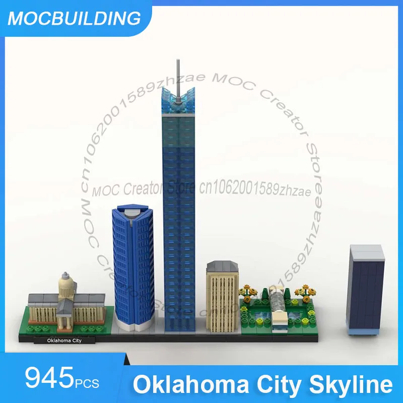 

MOC строительные блоки Oklahoma City Skyline модель DIY сборка кирпичей архитектура дисплей коллекция креативные игрушки подарки 945 шт.