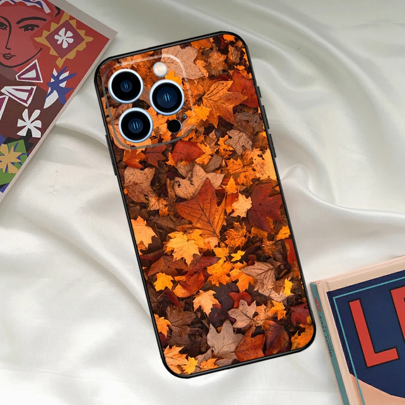 Autumn Leaves Fall Halloween Case For iPhone 15 14 Pro Max Cover For iPhone 15 11 12 13 Pro Max Mini XS X XR 7 8 Plus Capa