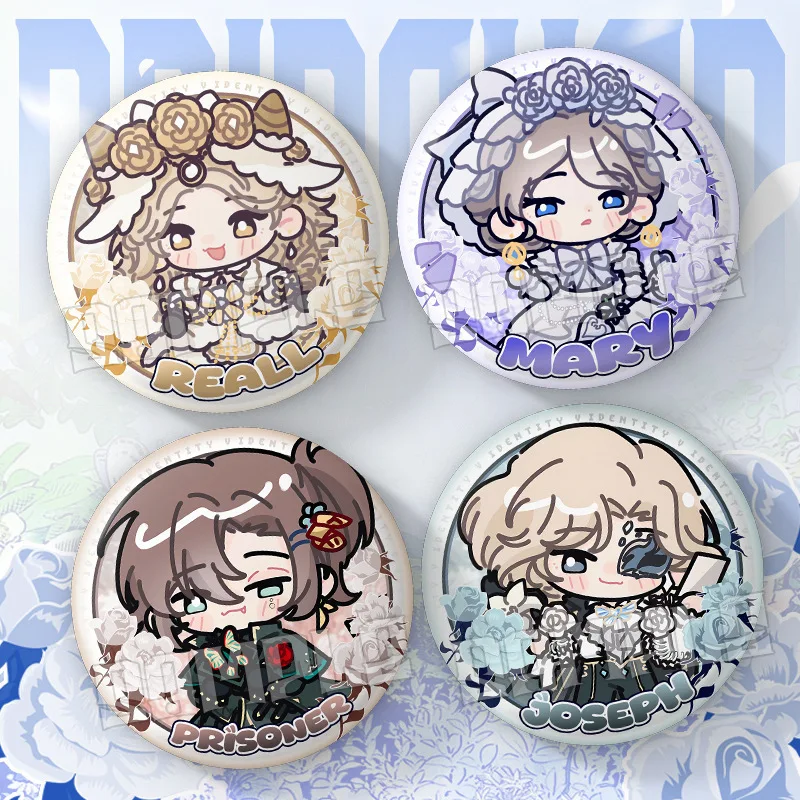 Horror Game Cartoon Q Version Brooch Identity V Pin Cosplay Badge Lapel Joseph Desaulniers Luca Balsa Fans Collection Accessory