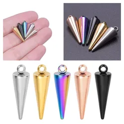 16pcs New Stainless Steel Circular Cone Charms for DIY Jewelry Making Bulk DIY Earrings Pendant Findings Handmade Accessories