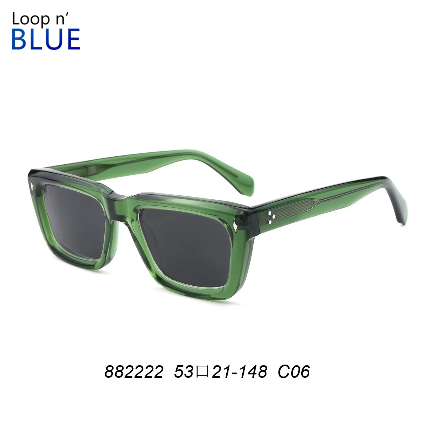 NEW High Quality Thick Acetate Sunglasses Men Brand Designer Rivet Square Sun Glasses For Women Oversized UV400 Shades for Male