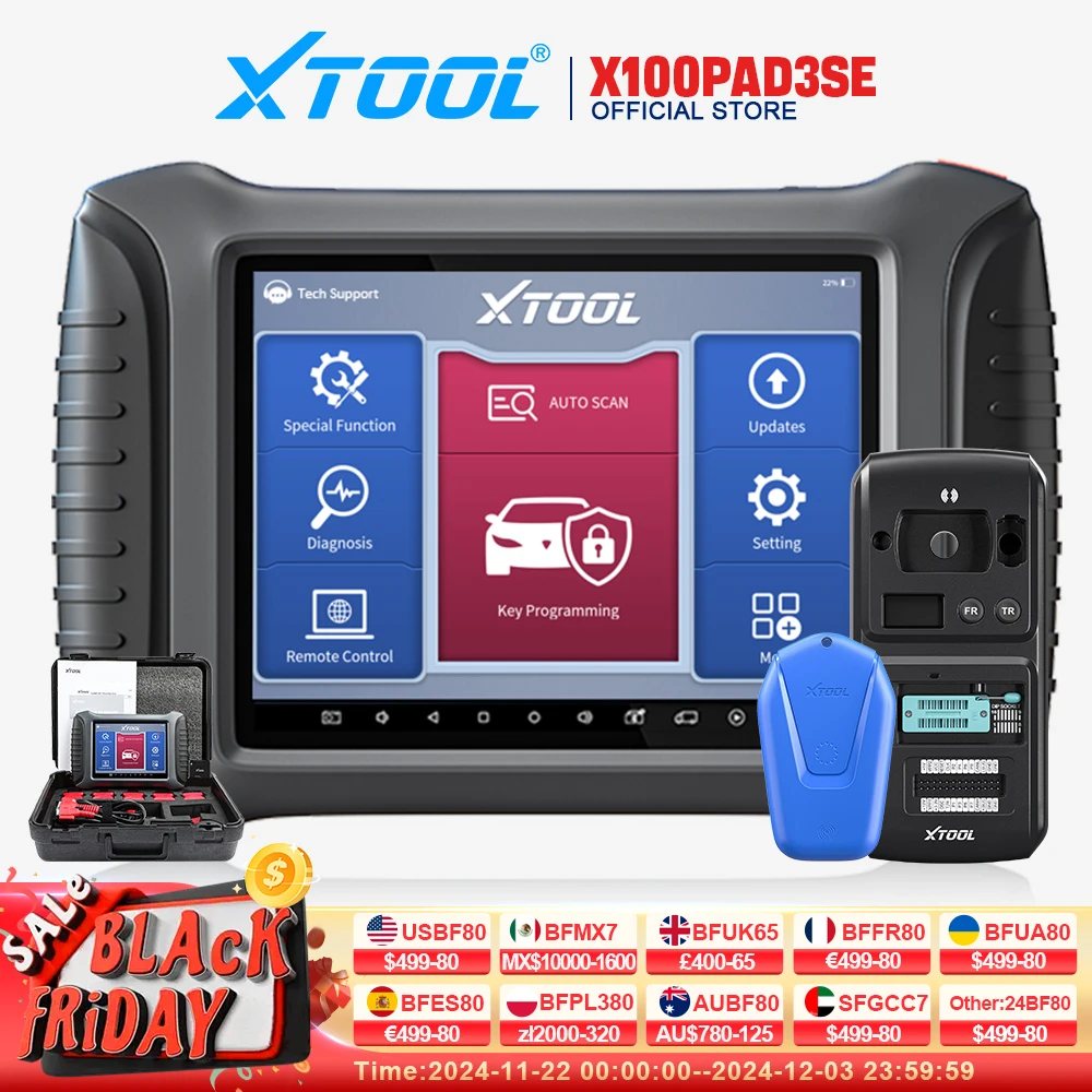 XTOOL X100 PAD3 SE IMMO Key Programmer All Key Lost Built-in CANFD Car Diagnostic Tools ECU Coding Automotive Scanner 38+ Resets