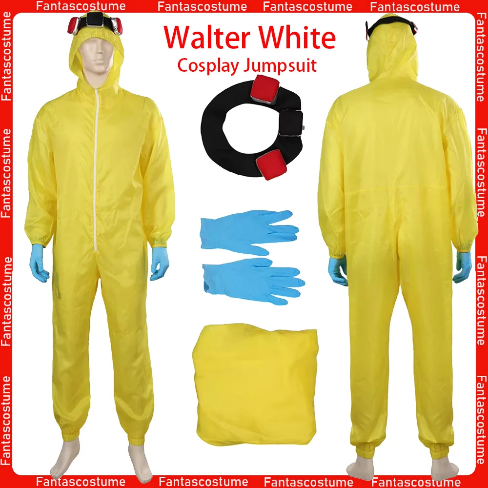 Fantasy Walter Cosplay White Men Jumpsuit Outfits Game Breaking Cos Bad Costume Disguise Gloves Male Halloween Roleplay Suits