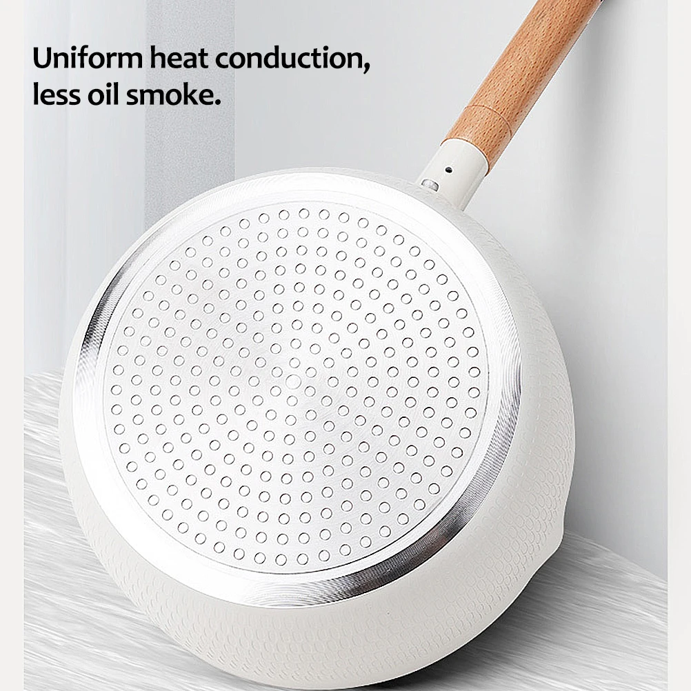 

Round Thick Wood Handle Non-Stick Soup Pot Multi-Functional Kitchen Cookware Milk Saucepan Stew Pot Noodles Japanese Style