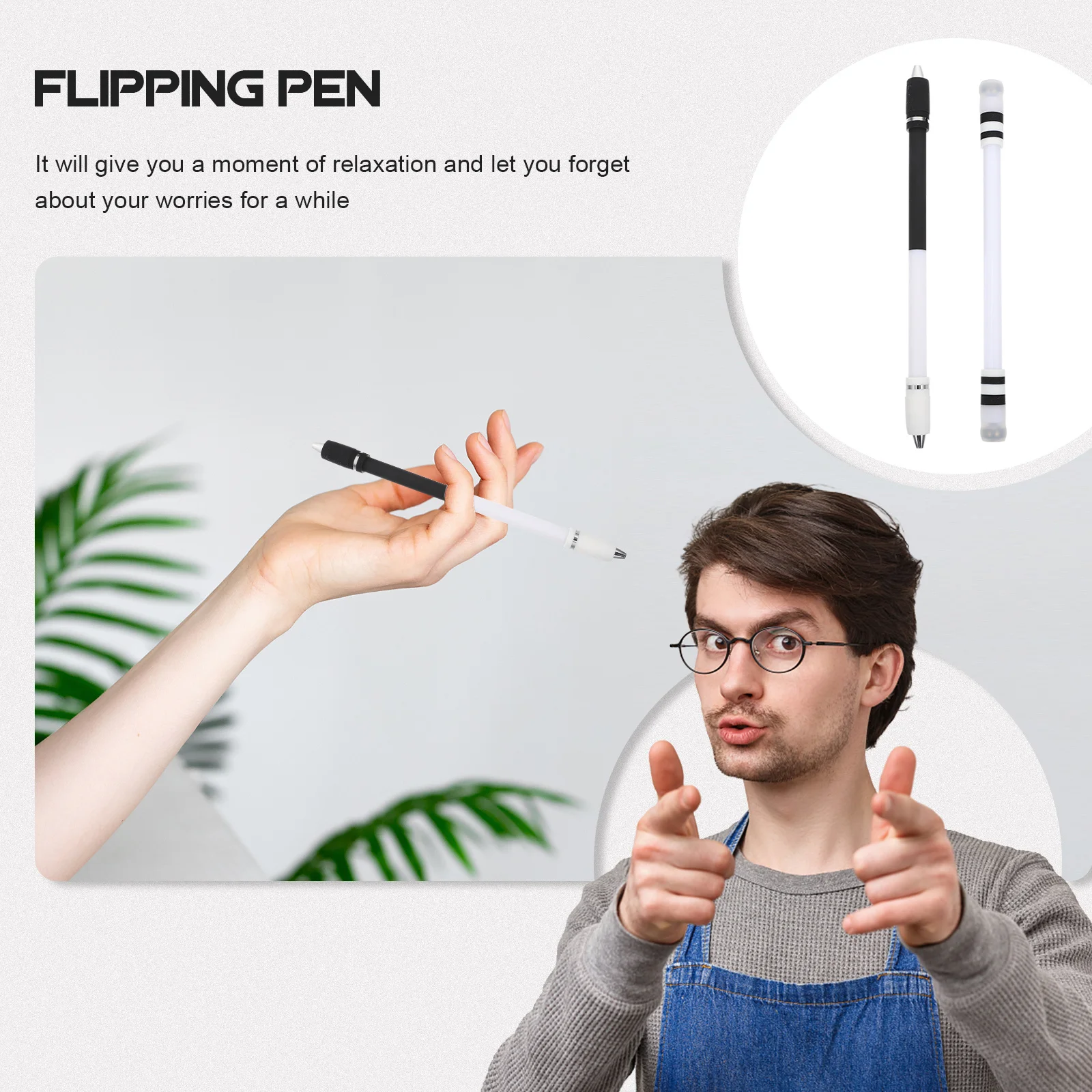 

2Pcs Rotating Pen for Flipping High-Class Portable Finger Spinning Tool Stress Relief Gadget for Students Teens