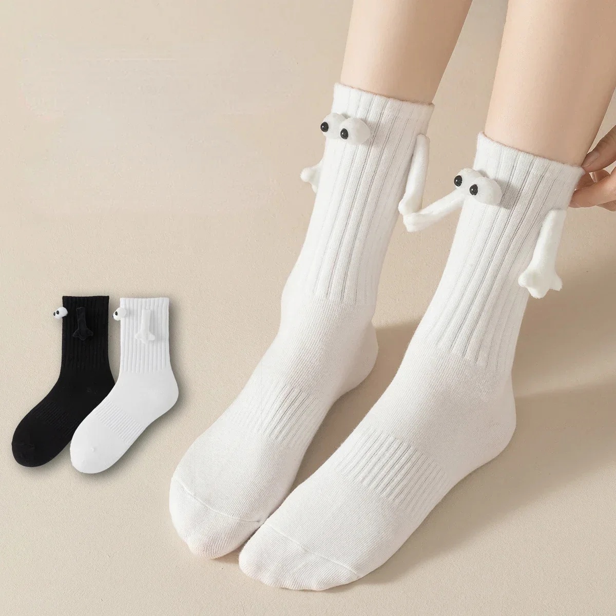 Stocking Kawaii Personalized Magnetic Suction Holding Socks Medium Tube Socks Three-dimensional Doll Pornographic Couple Socks