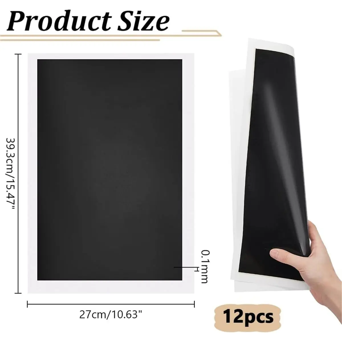 新しい消耗品-12-個の黒色マーキング紙、154x1-インチのレーザー彫刻マーキング紙、金属、セラミック、ガラスへの彫刻用