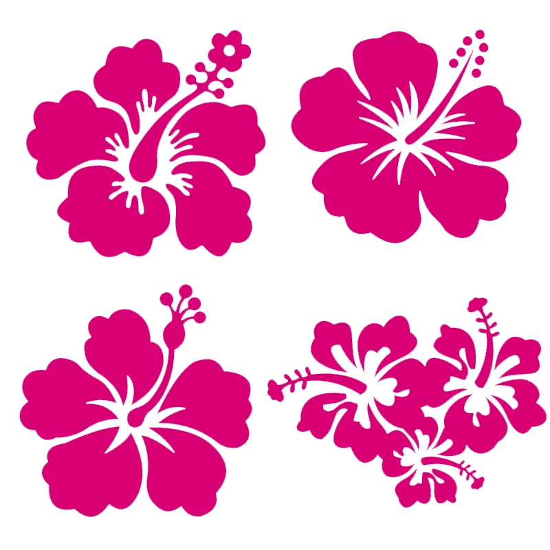 S52508# Hibiscus Flower Decal 4 Pack Mama Bear Arrow Car Sticker Waterproof Vinyl Decal Car Accessories