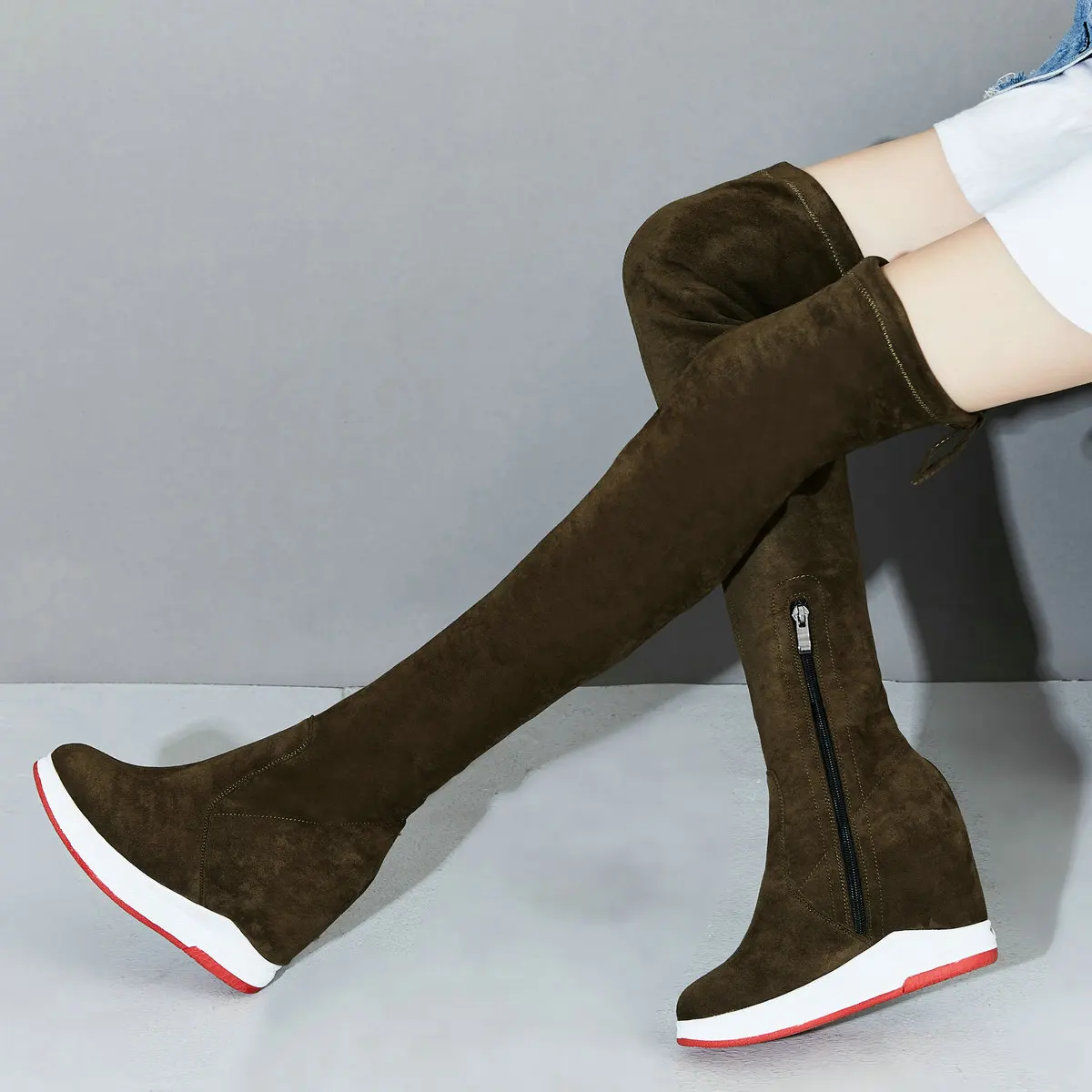 Plateau-Pumps, US-Größe 11, Schuhe für Damen, Übergröße 45, Keilabsatz, Overknee-Stiefel, Größe 46, klobige Turnschuhe, große Größe 44, Schuhe – Detail 2