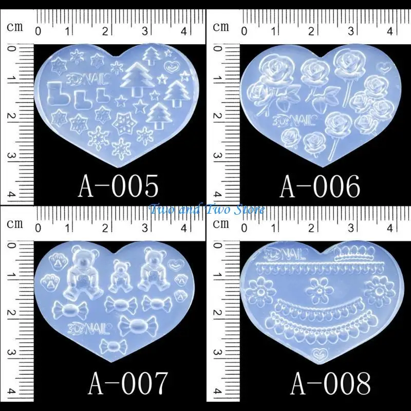 HX6F 28Piece Different DIY Silicone Art Decortive Design Mold Art Making Tool Mould Flower Star Heart Mold