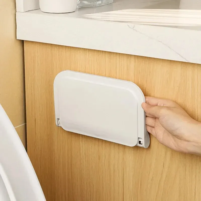 Estante plegable montado en la pared, estante de almacenamiento plegable para ahorrar espacio, soporte para teléfono sin perforaciones, bandeja de almacenamiento para enrutador Wifi, organizador de baño