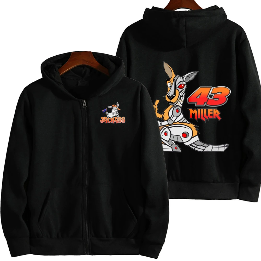 Jack miller 43 logotipo do motorista de corrida da equipe da motocicleta dos homens zip up hoodie primavera outono masculino moletom esporte feminino 