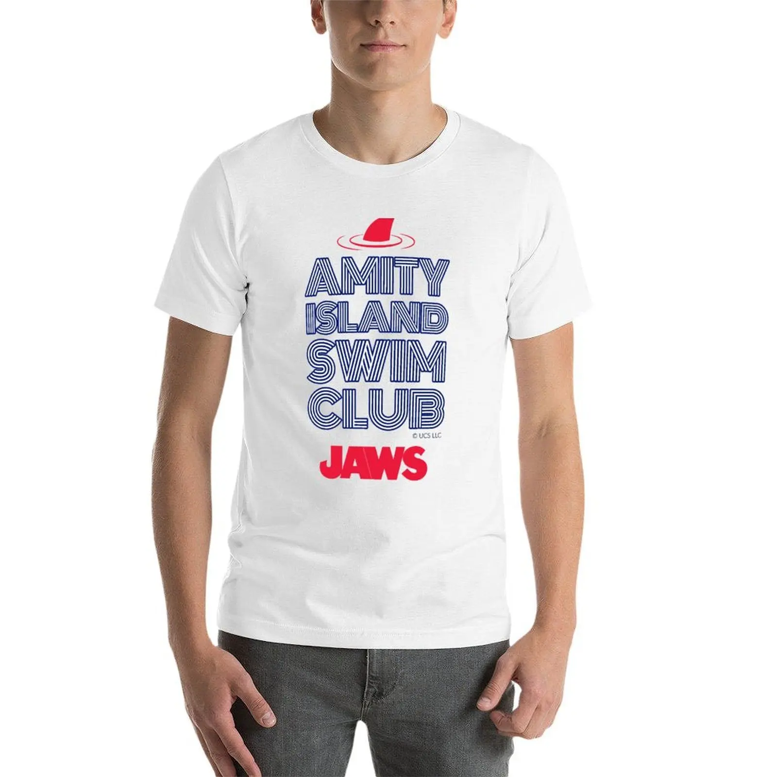 فكي فكي فيلم - أفضل فيلم القرش - الولايات المتحدة الأمريكية - أميتي آيلاند نادي السباحة 1975 تي شيرت رجل تي شيرت للرجال تي شيرت