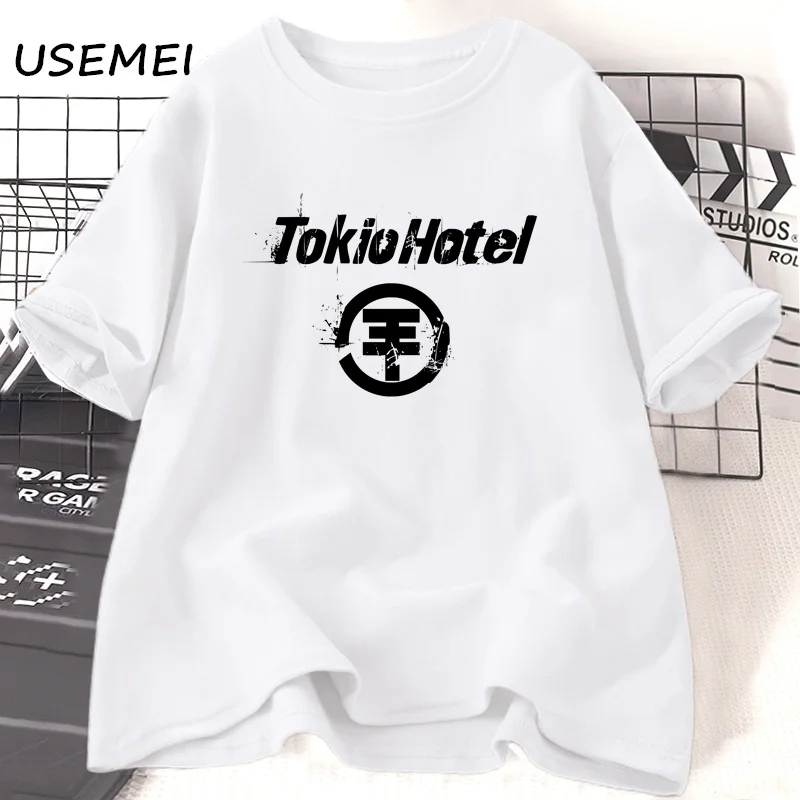 Tokio Hotel t-Shirt da donna Cartoon manica corta Graphic Tees Pop Rock Band Tshirt Unisex Streetwear Hip Hop Tee Shirt vestiti