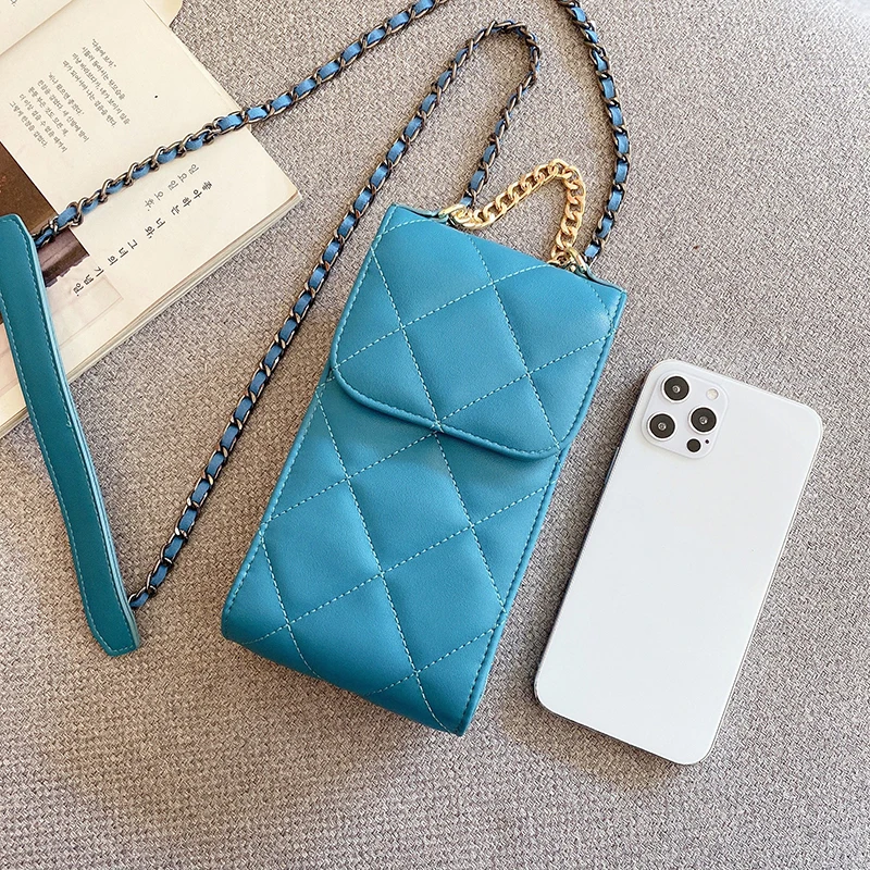 Luxury Hight Quality Chain Crossbody Leather Bag For Women Mini Main Shoulder Bag Female Handbags Universal Cellphone Pouch