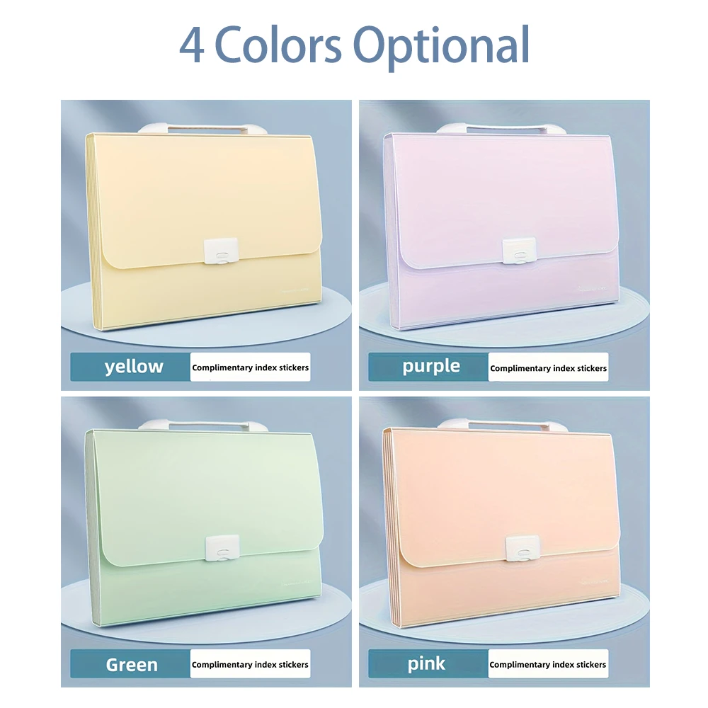 A4 حجم مجلد ملفات الأكورديون المنظم 13 جيوب توسيع حافظة الملف مع مقبض غطاء مقاوم للماء منظم مستندات الأكورديون #1