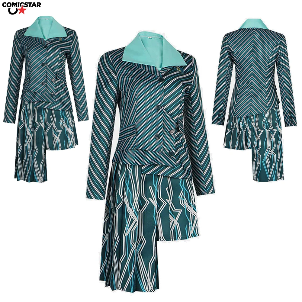 

Wicked Roleplay Elphaba Nessarose Cosplay Adult Women Costume Set with Coat Shirt Skirt Uniform Outfits Halloween Carnival Party