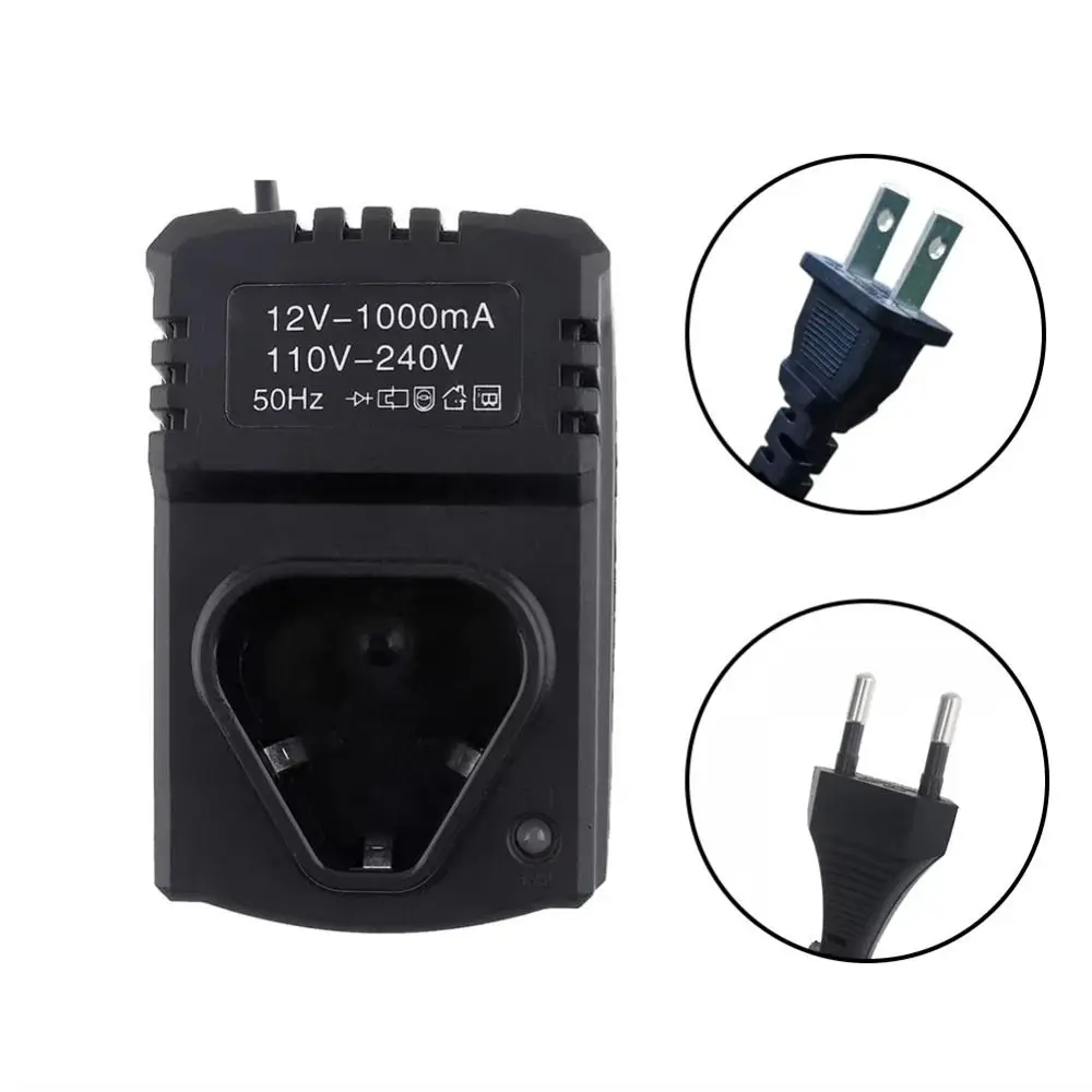 1Pcs 12V DC Electric Drill Charger 110-240V Input Black Li-ion Battery Charger PVC 1000mm Wire Length Power Tool Charger