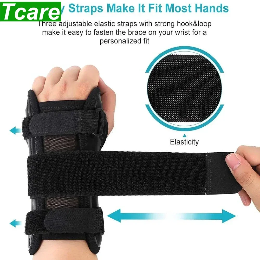 Tcare 1/2/4Pcs Breathable Wrist Support Brace, Removable Aluminum Splint Stabilizer,Night Sleeping Wrist Guard for Carpal Tunnel