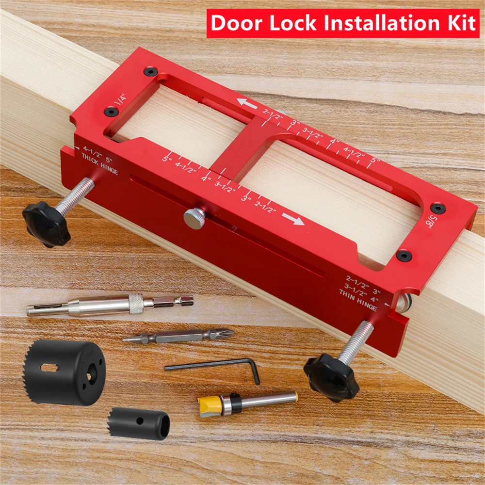 

2 in 1 Hinge Drilling Fixture Combination Durable Door Frame Stable Locator Woodworking Installation Screws DIY Auxiliary Tools