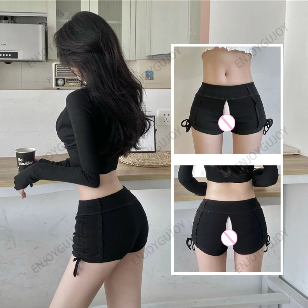 

Leisure Women's Pants,Invisible Open Crotch Outdoor Sex, Sexy Dancing Super Short Shorts, Hot Girl Tight Hip-Wrapped Pants