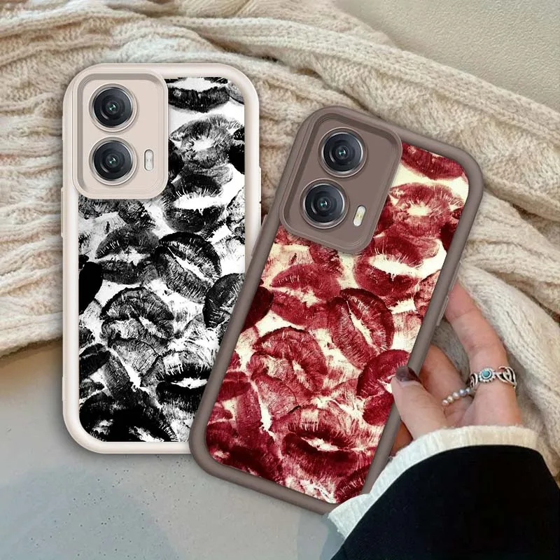 

Creative Lip Cool Pattern Phone Case For Motorola G85 Edge 50 G24 G35 E14 G04 G34 G Stylus G54 G13 G32 G14 5G Eye Ladder