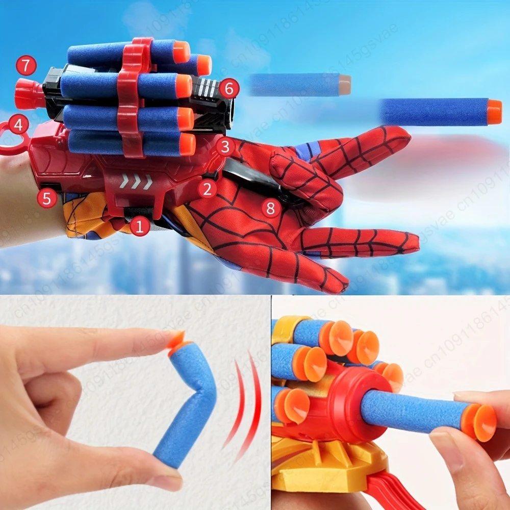 رذاذ المعصم الرصاص الناعمة مع قفازات إطلاق لعبة القنبلة الناعمة ألعاب الألعاب في الهواء الطلق