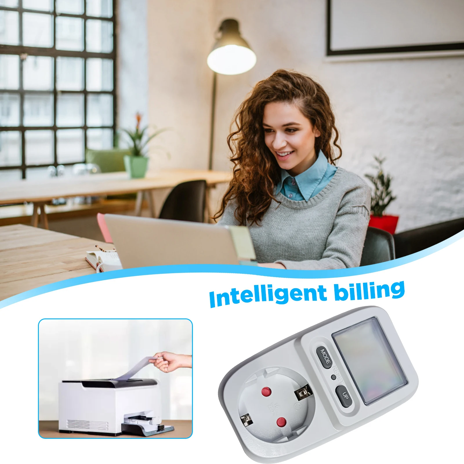 Electricity Bill Metering Socket with Backlight Multifunctional Electricity Biller Sockets Digital Display Power Meter Billers