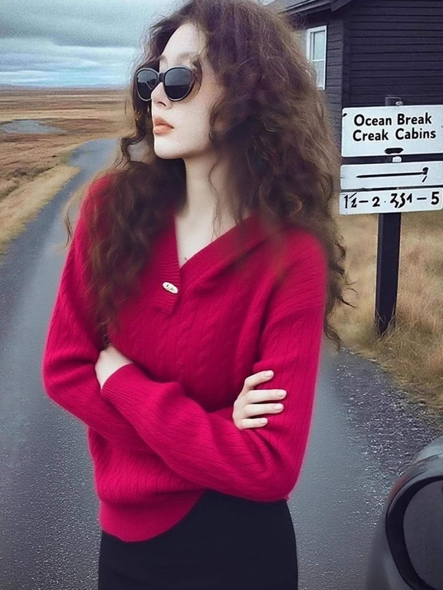 

Мягкий вязаный свитер с длинным рукавом и V-образным вырезом, зима 2025, женский, свободный крой, для повседневной носки, теплый, модный, в корейском стиле, цвет кашемир.