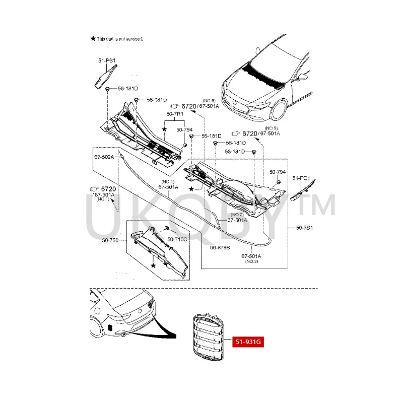 BELG51920 Suitable for Ma zd a 3 Axela Next Generation Rear fender, fender, rear bumper ventilation opening, bumper