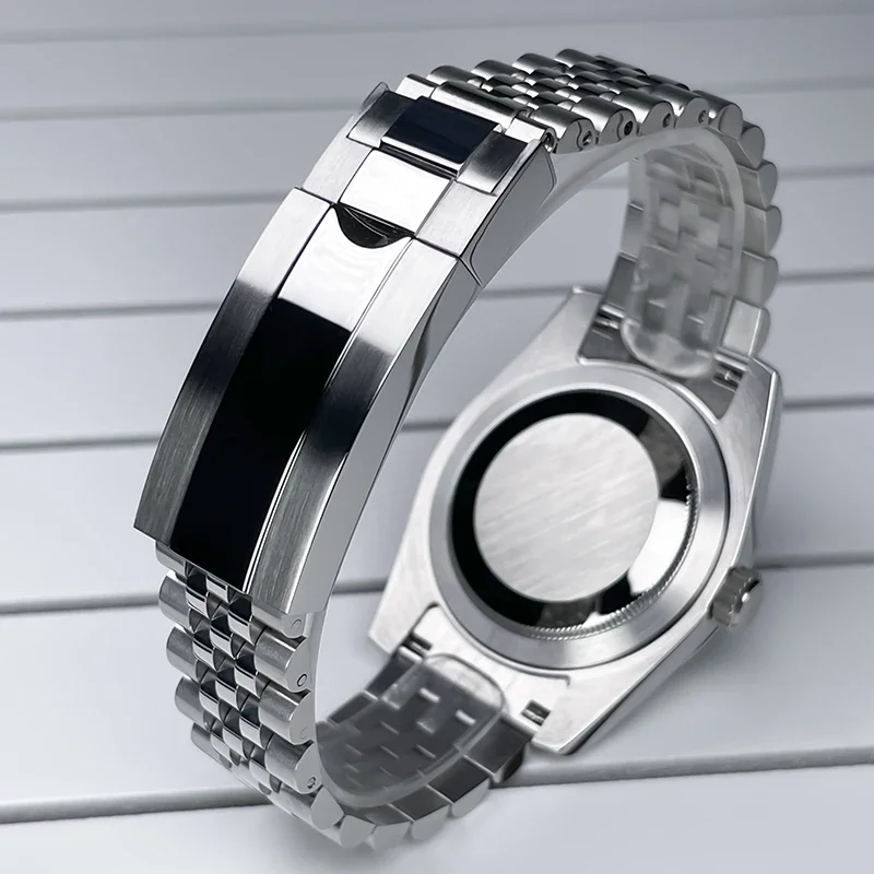 39mm DJ NH35 Case Steel Flat Bezel Sapphire Glass 28.5mm Dial For Seiko Mod Modification Parts Fit NH35 NH36 Movement Watch Case