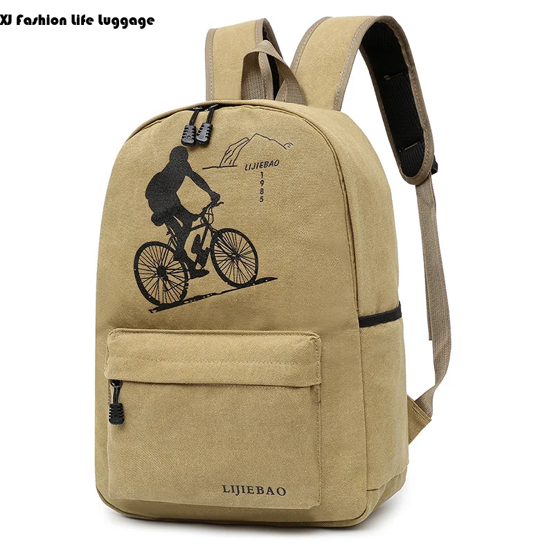 

Personalized and trendy street canvas backpack men's new casual bag women's student backpack, large capacity outdoor travel bag