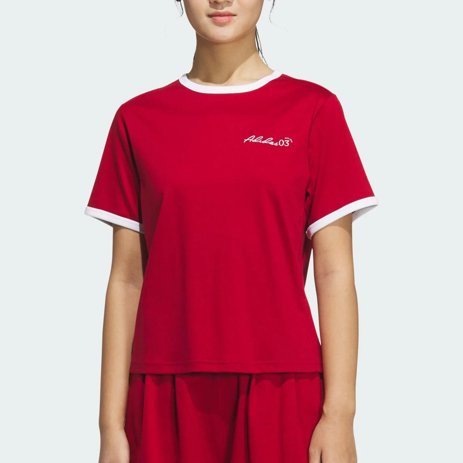 

Adidas genuine 2025 Summer Women's Cropped Breathable Knitted Short-Sleeve T-Shirt JZ4156