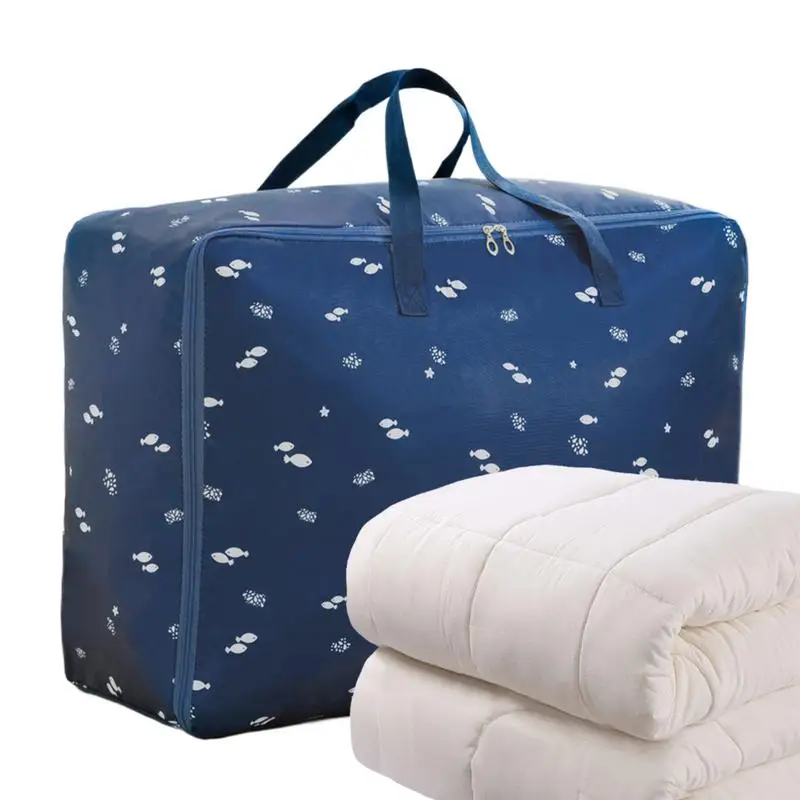 

Storage Bags For Comforters Clothes Organizer Waterproof Foldable Zippered Handbags For Space-Saving Storage Dorm Clothes