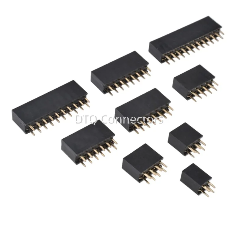 10pcs 2.54mm 2X2/3/4/5/6/8/10/12/13/15/20/40 Pin Double Row Straight Needle PCB Strip Connector 2.54 Female Header Socke