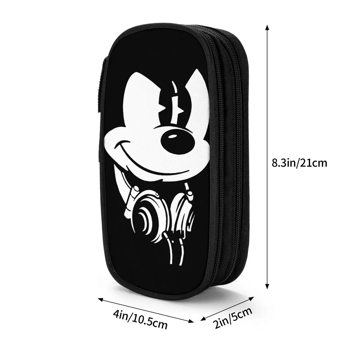 Imagem -06 - Mickey Mouse Headphones Lápis Cases Cartoon Pen Holder para Meninas e Meninos Bolsa de Grande Capacidade Escritório Cosméticos Papelaria