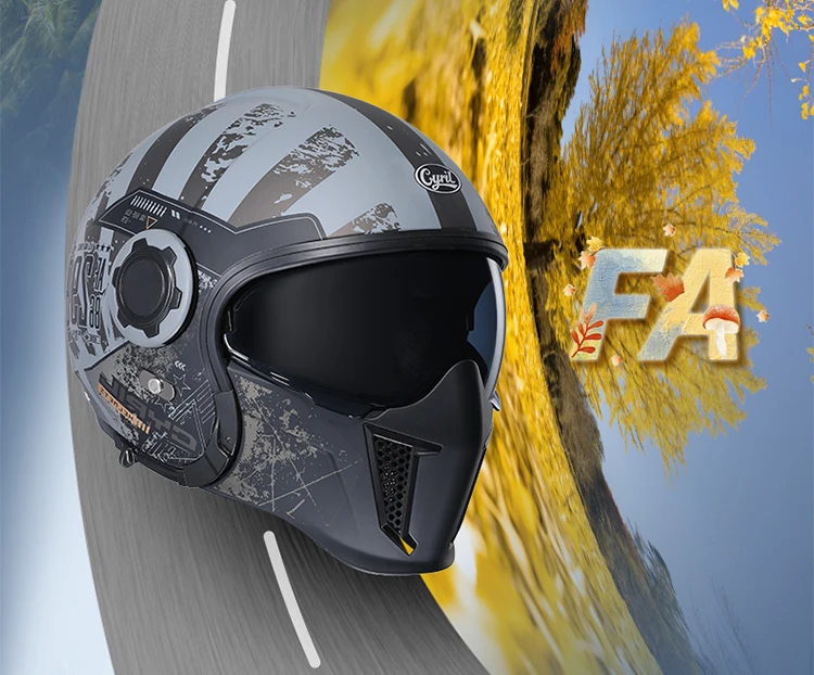 Modular Motorcycle Helmet Full Face Open Face Retro Helmets DOT ECE APPROVED CYRIL OP12A Capacete De Moto Masculino