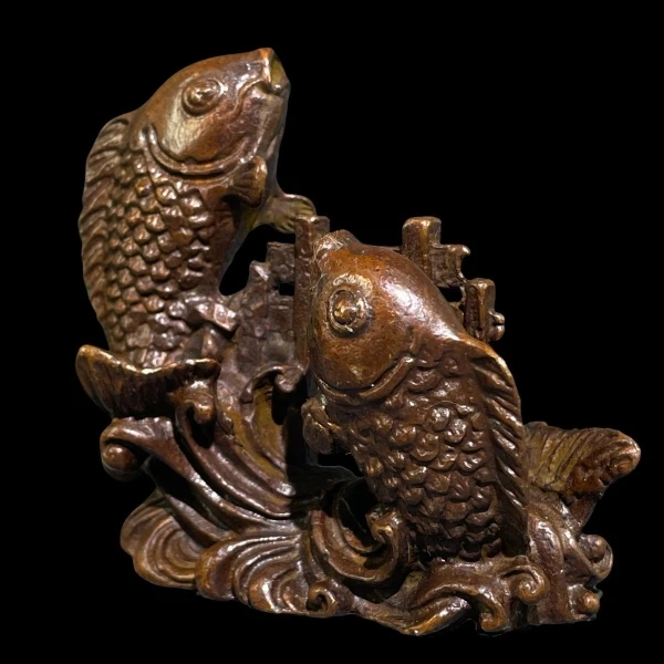 Tibetan Copper Carp Leaping Dragon Gate Annual Fish Gathering Gift  Table Tea Pet Decoration