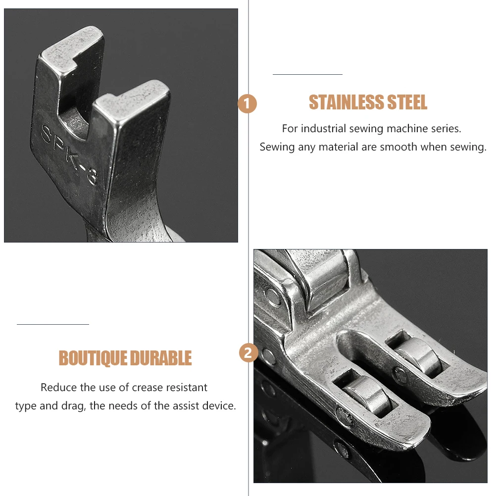 

2 Pcs High Stainless Industrial Roller Foot Presser Steel Roller Parts Smooth Fabric Industrial High Foot Presser Craft