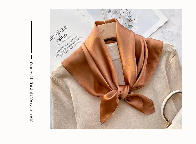 Mode echte Seide Schal Frauen Schals Wraps für Damen Halstuch Foulard Schals Pashmina weiblichen Schal Hijab Bandana – Detail 5