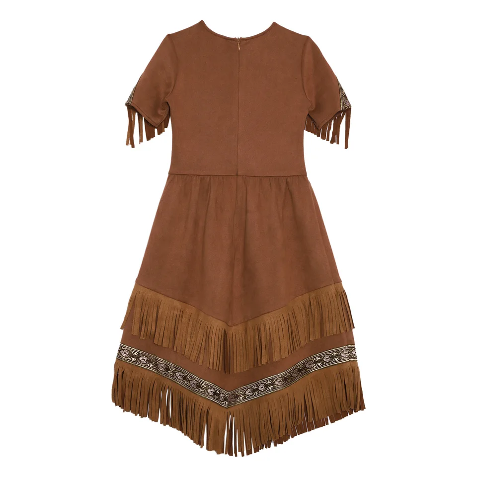Disfraz de princa india nativa americana para niñas, traje de cazador aborigen de Halloween Disfraz de princa india nativa americana para niñas, traje de cazador aborigen de Halloween