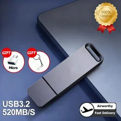 New Original Pen Drive 16TB USB 3.2 Flash Drive High-Speed Pen Drive Type-C Metal USB Memory For Computer Storage Devices