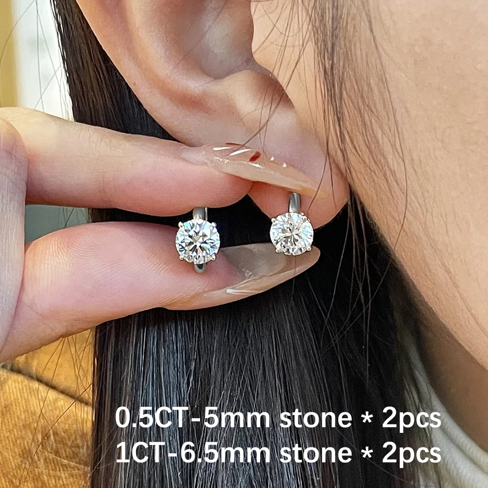 

Серьги-кольца BXINY с муассанитом 6,5 мм, серебро 925 пробы, серьги-гвоздики с бриллиантами для женщин, подарки, ювелирные изделия, сертификат