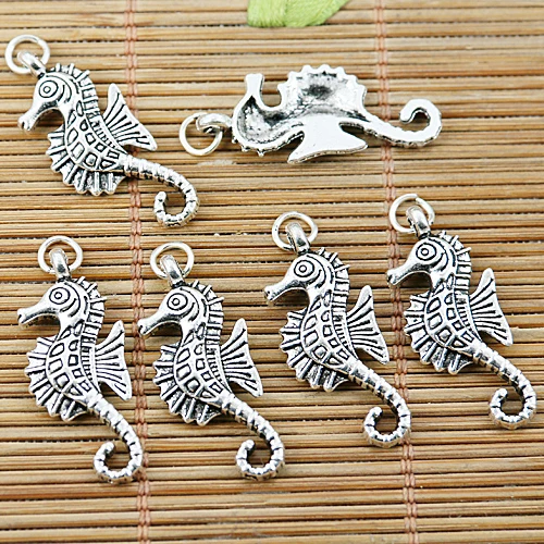 

10pcs 28*11.8mm tibetan silver tone seahorse design charms EF1554
