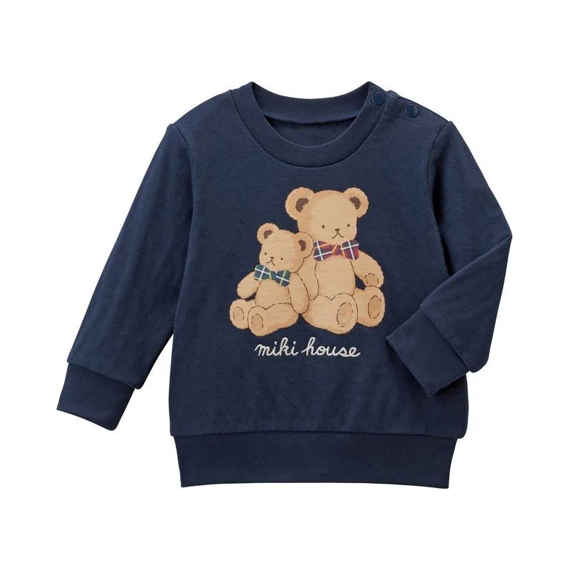 Autumn New Children\'s Hoodies Cartoon Vintage Bear Letter Embroidered Long Sleeve Sweatshirts Baby Boy Clothes Pullover Hoodie