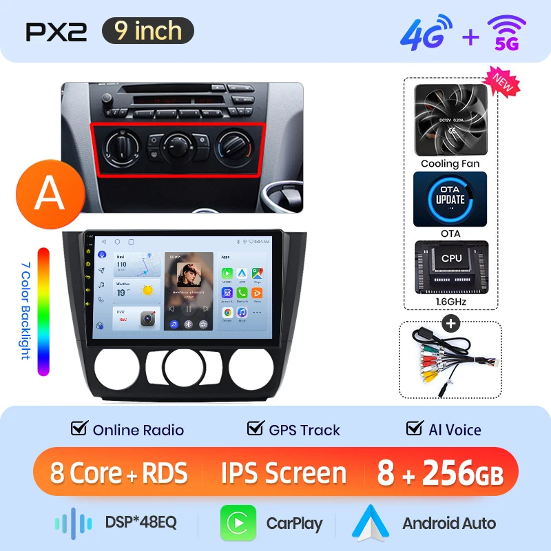 AWESAFE Draadloze CarPlay Android Auto Radio voor BMW 1-serie E87 E81 E82 E88 2004-2011 Plug & Play FM BT RDS DSP GPS Multimedia